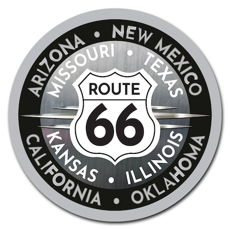Signmission Route 66 Circle Rigid Plastic Sign P-8-CIR-Route 66